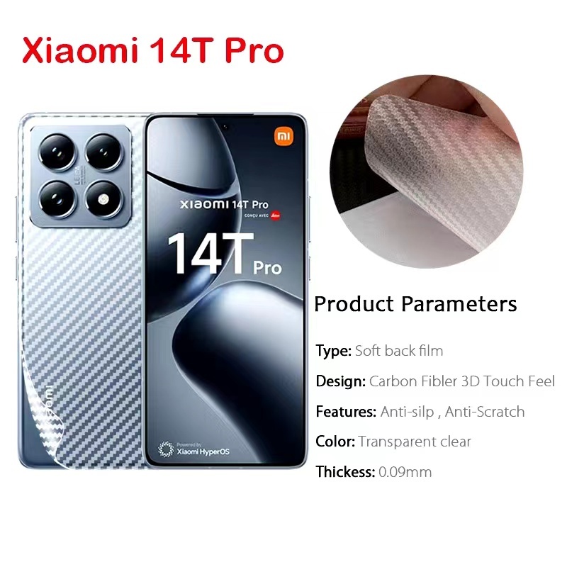 Mi 14T/Mi14T Proตรงรุ่น(พร้อมส่งในไทย)ฟิล์มหลังลายเคฟล่าXiaomi 14T/Xiaomi 14T Pro