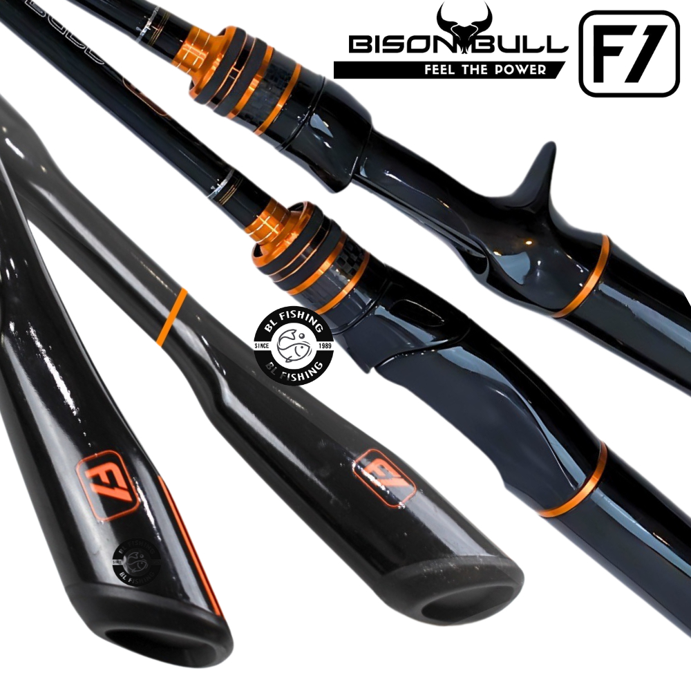คันตีเหยื่อปลอม ไบซันบลู BISON BULL F1 โฉมใหม่ แบบ 1 ท่อน และ 2 ท่อน (มีทั้งสปิ้นและเบท)