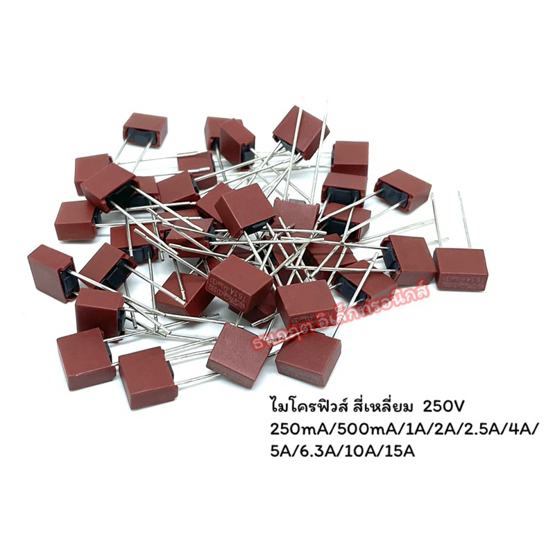 (ราคาแพ็ค5ตัว) ฟิวส์ ไมโครฟิวส์ สี่เหลี่ยม  250V  250mA/500mA/1A/1.6A/2.5A/4A/5A/6.3A/8A/10A/15A  39