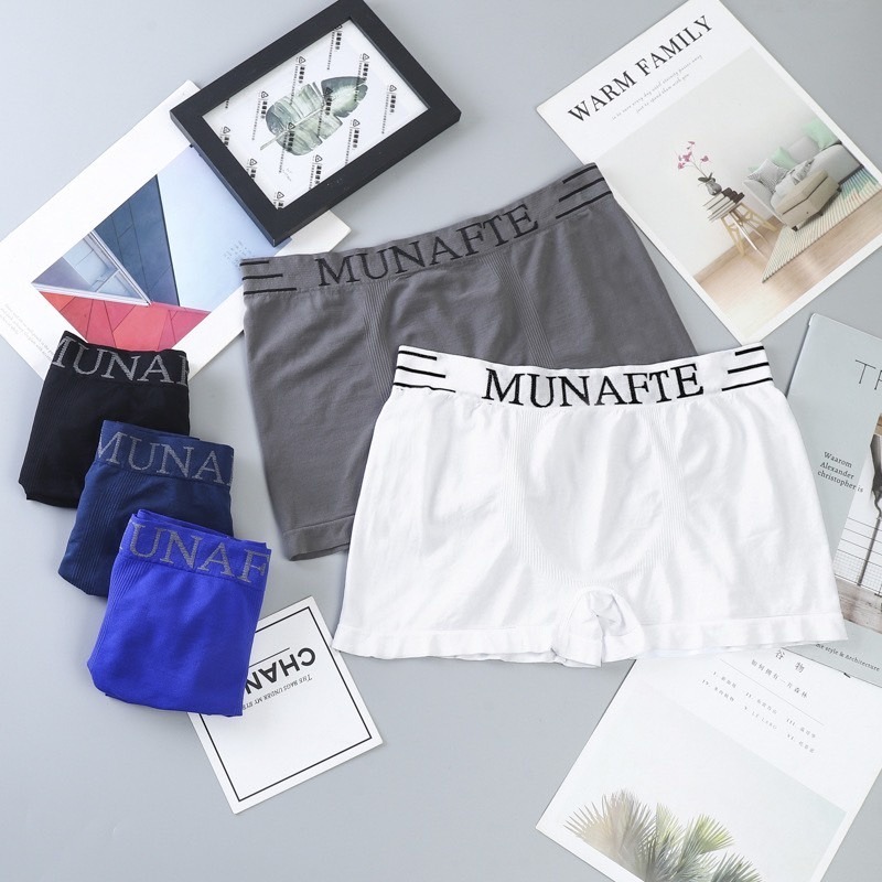 กางเกงชั้นในชาย บ็อกเซอร์MUNAFIE Boxer A19 บ็อกเซอร์ชาย ไร้รอยต่อ ขาเหลี่ยม สินค้าพร้อมส่ง