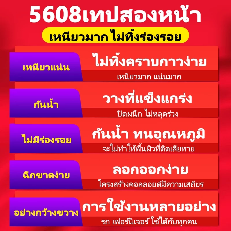 เทปกาว2หน้า3M แรงยึดติดสูง กันนํ้า เทปกาว3m ติดรถยนต์ เทปกาว2หน้า เทปกาวสองหน้า 3M  แรงยึดติดสูง กาว2หน้าไม่ทิ้งคราบ thumbnail 9