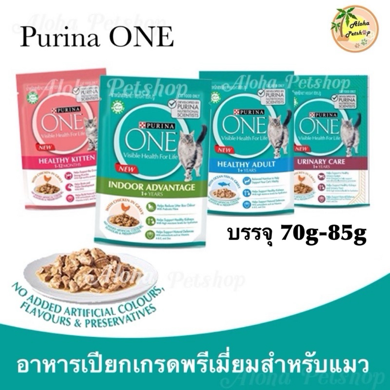 Purina ONE Premium Cat Pouch in Gravy เพียวริน่าวัน อาหารแมวเปียกเกรดพรีเมี่ยมในเกรวี่ 70g-85g