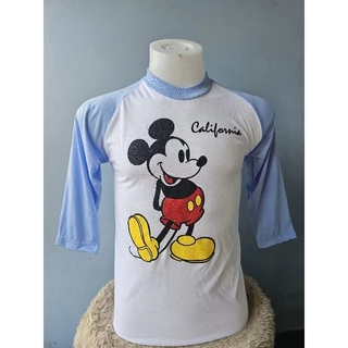 เสื้อแขน3ส่วนผ้าบางวินเทจ/ผ้าบาง/มิค