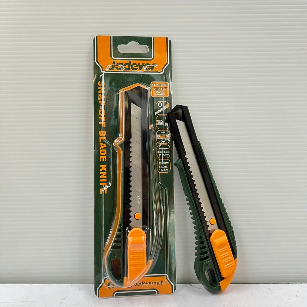 JADEVER คัตเตอร์ รุ่น JDSK3918 แบบเลื่อนล็อกได้ ขนาดใบ18x100มม