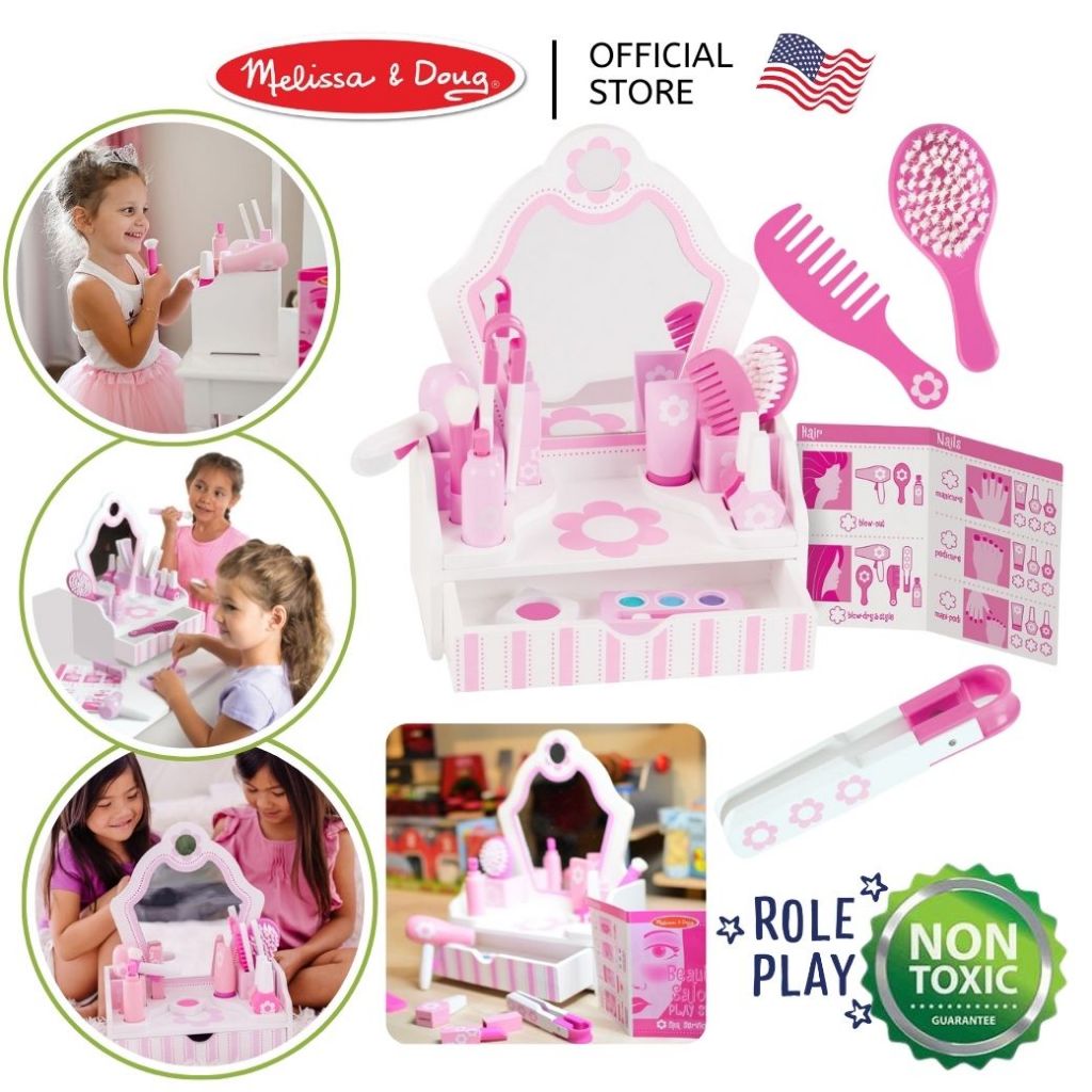 (ของแท้ USA) โต๊ะเครื่องแป้งเด็ก ของเล่น แต่งหน้าเด็ก Beauty Salon Melissa & Doug เล่นสวมบทบาท 3026