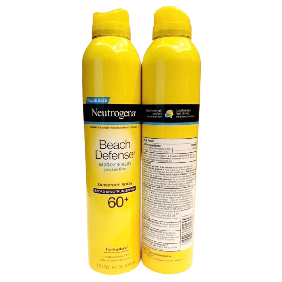 สเปรย์กันแดด Neutrogena Beach Defense Water+Sun Protection SPF 60+ 240 g