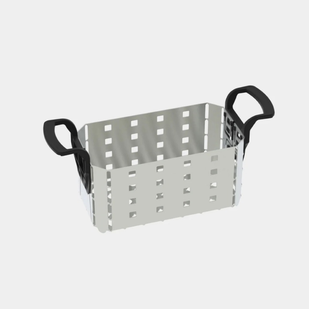 stainless steel modular basket for elma ultrasonic Type 40 ตะกร้าสแตนเลสแบบโมดูลาร์ พร้อมที่จับพลาสต