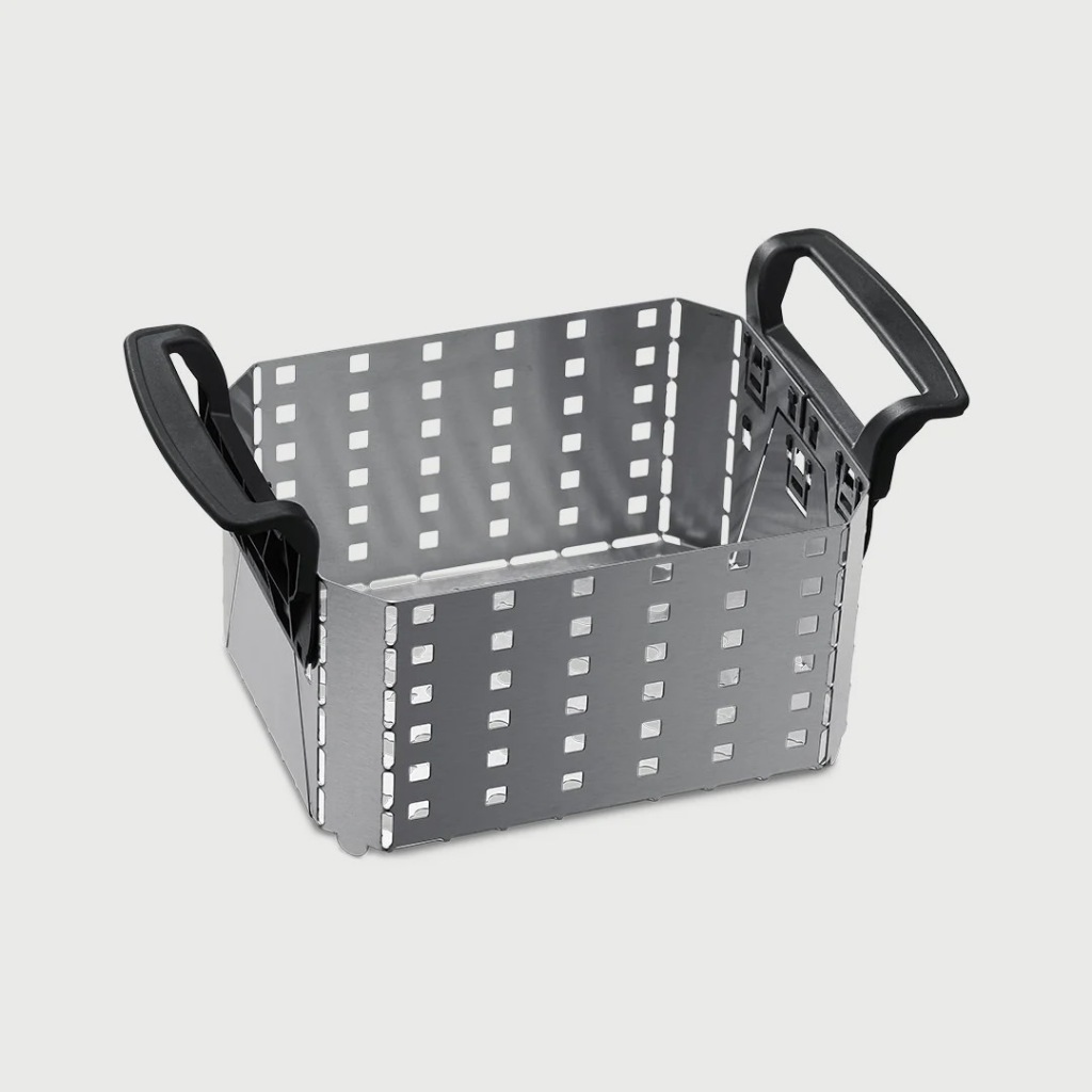 stainless steel modular basket for elma ultrasonic Type 100 ตะกร้าสแตนเลสแบบโมดูลาร์ พร้อมที่จับพลาส