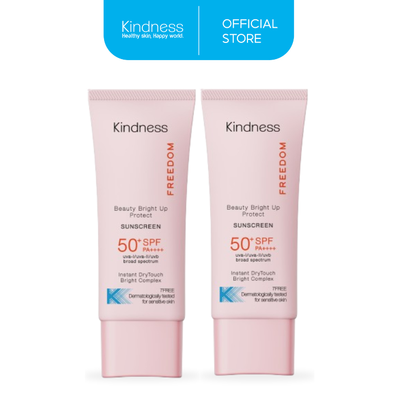 [แพ็คคู่] กันแดดเนื้อมูสสูตรผิวเนียนไบร์ท Kindness Freedom Beauty Bright Up Protect Sunscreen SPF 50+ PA++++ ปรับผิวสวย