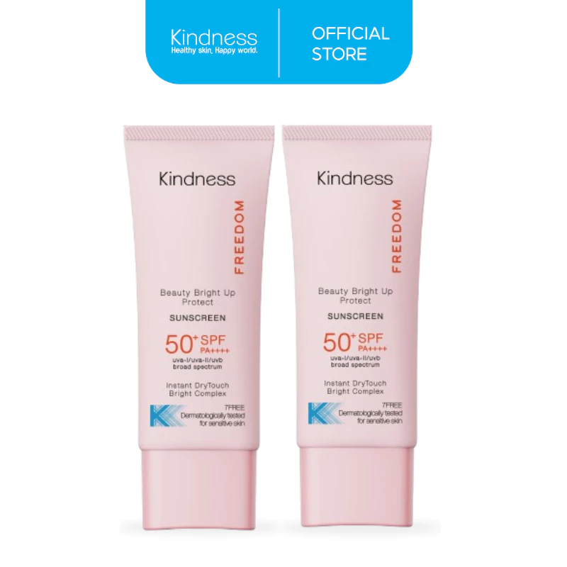[แพ็คคู่] กันแดดเนื้อมูสสูตรผิวเนียนไบร์ท Kindness Freedom Beauty Bright Up Protect Sunscreen SPF 50+ PA++++ ปรับผิวสวย