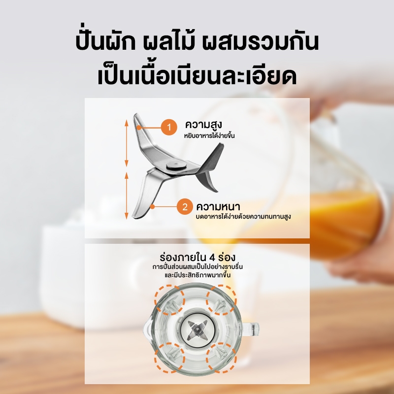 Panasonic เครื่องปั่นน้ำผลไม้ โถแก้ว รุ่น MX-EG5311WSN กำลังไฟ 450 วัตต์ ความจุ 1.5 ลิตร รับประกัน 1 ปี