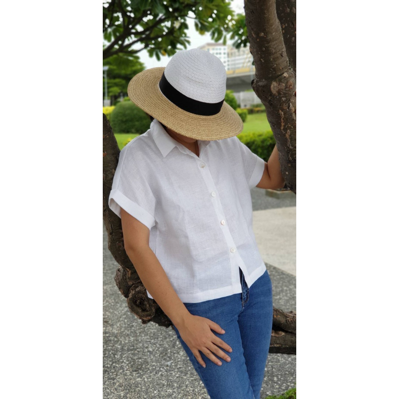 เสื้อลินินแขนสั้น ผ้าลินินแท้ 100% 🦋อก42“, 44“ยาว22”