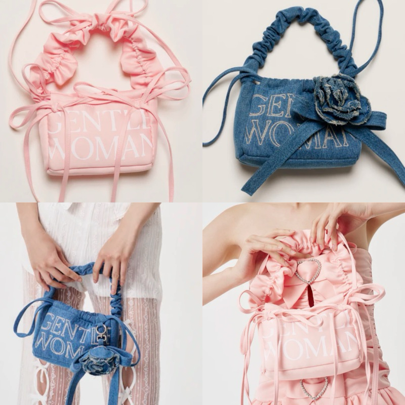 น้องใหม่ กระเป๋าเกี๊ยว gw ribbon น้องโบว์ ใบจิ๋วไซต์ 8 นิ้วถักโบว์เกร๋สุด