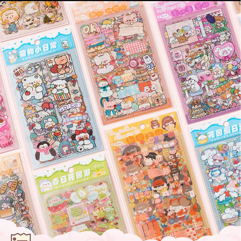 สติ๊กเกอร์น่ารักๆ สติ๊กเกอร์ตกแต่ง 1ซอง มี6 แผ่น