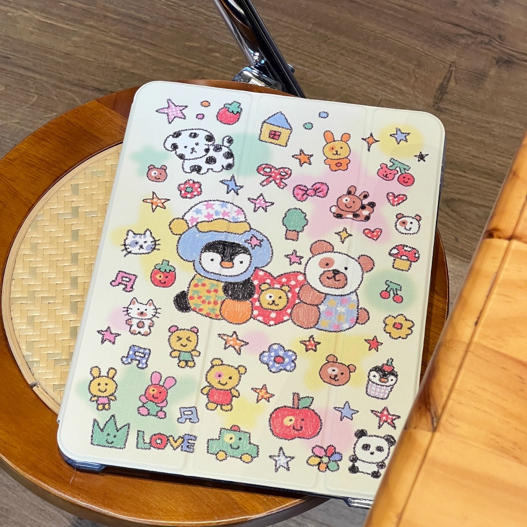พร้อมส่ง เคสไอแพด หมี Pro11 2024 Air6 11 Gen10 Air5/4 10.9 การ์ตูนน่ารัก เคสipad Gen6/5 9.7 mini7