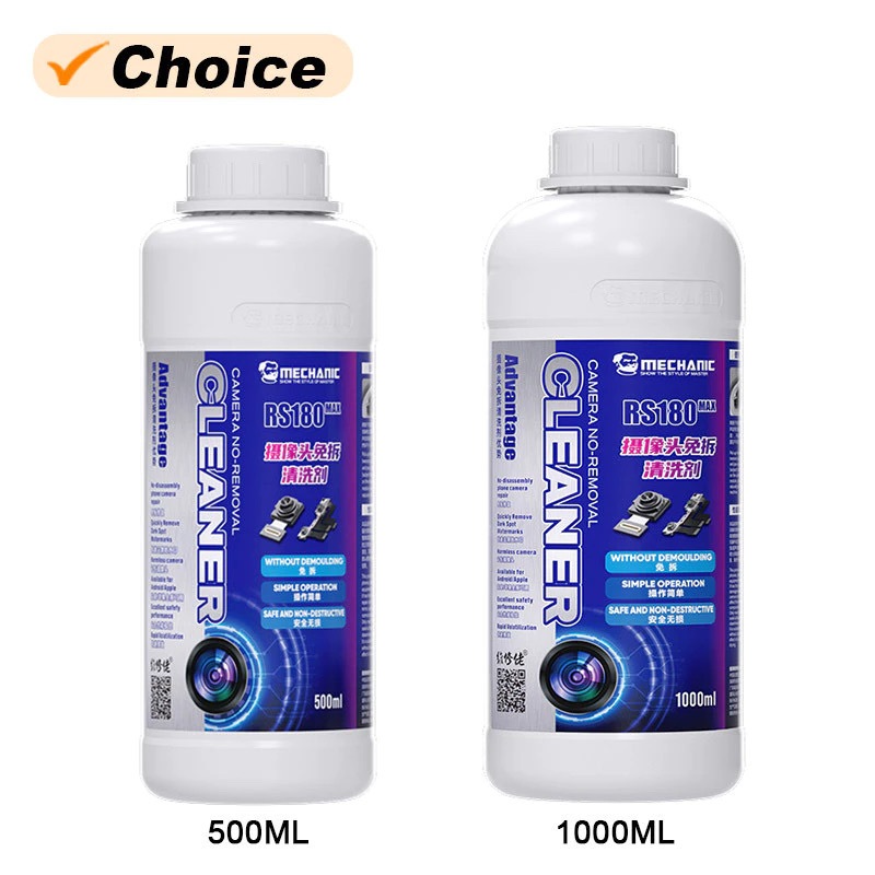 Mechanic RS180 MAX โทรศัพท์มือถือกล้องด้านหลังทําความสะอาดตัวทําละลายบางเครื่องทําความสะอาดกล้องด้านหลัง 500ML 1000ML กล