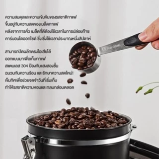 LENODI โถบรรจุเมล็ดกาแฟสูญญากาศ, โถเก็บเมล็ดกาแฟสแตนเลส, ถ้วยผงกาแฟ, ช้อนฟรี, เครื่องบันทึกวันที่