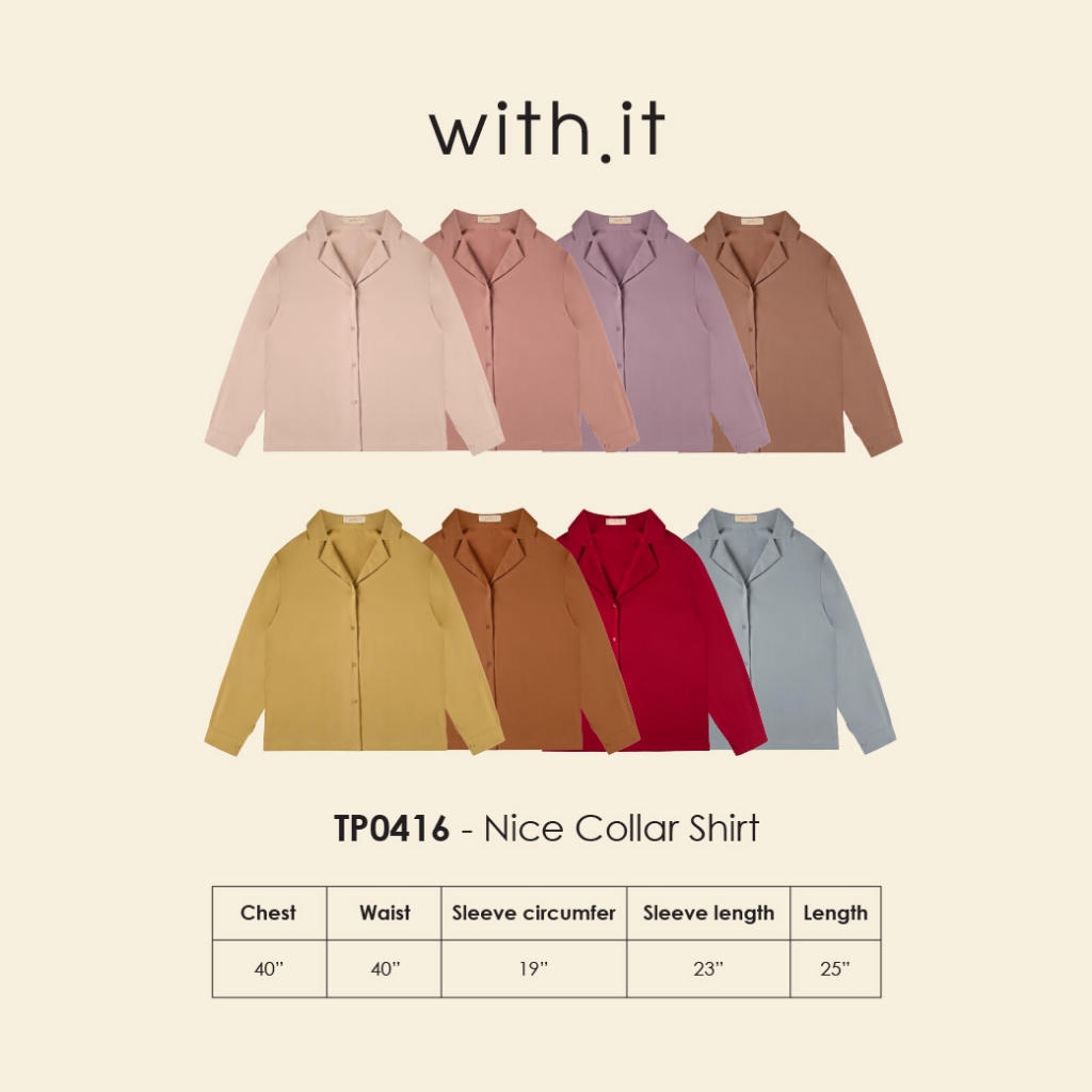 ลด 75.- พิมพ์ WTSD12 with.it.store - TP0416 เสื้อเชิ้ตปกสวย