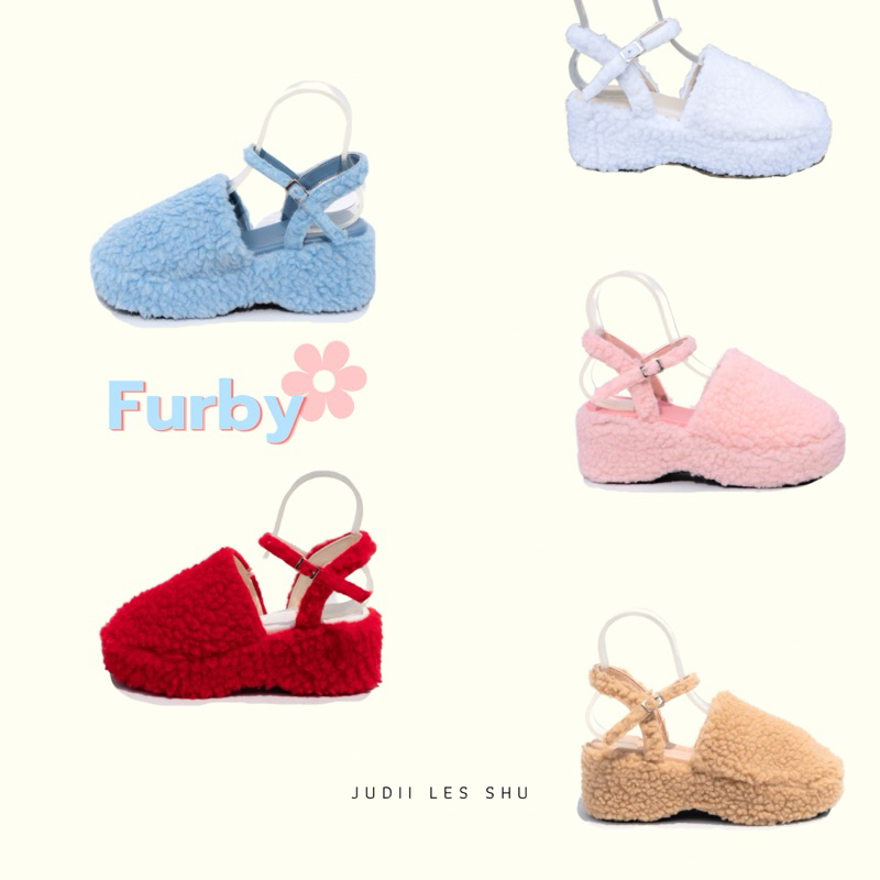 New มาใหม่ รุ่นFurby (มินิมอล)Size34-42 รองเท้าขนแกะ รัดข้อเท้าน่ารักมาก