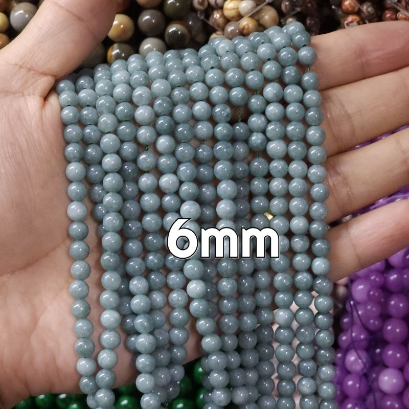 หินหยกพม่า หินแท้ธรรมชาติหินเส้นยาวขายส่ง ความยาวประมาณ38cmนำไปร้อยได้2วงข้อมือ หินมงคลนำโชคราคาส่ง - รูปที่ 2