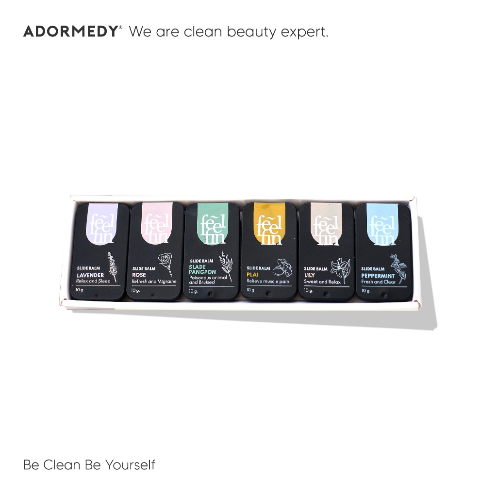 FeelFin Aromatic Balm Black edition อโรม่าบาร์มใช้ได้ทั้งดมทั้งทา รุ่นพิเศษกล่องสีดำ