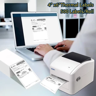 (100*150*500ใบ) กระดาษสติกเกอร์แบบพับ 4x6 Fanfold Thermal Label Sticker ปริ้นใบปะหน้าพัสดุ เหมาะสำหรับขนส่งทั่วไป