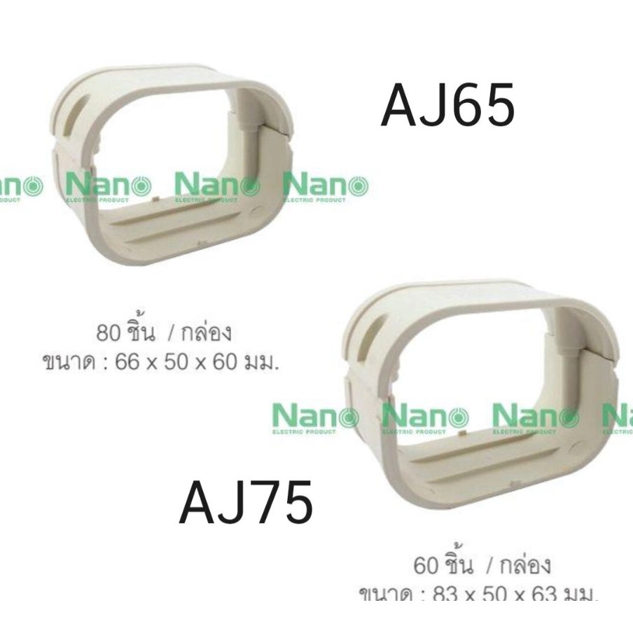 รางแอร์ NANO อุปกรณ์รางแอร์ ฝาครอบราง ข้อต่อตรง รางพลาสติก ข้อต่อตรง NANO (80 ชิ้น/กล่อง) AJ65