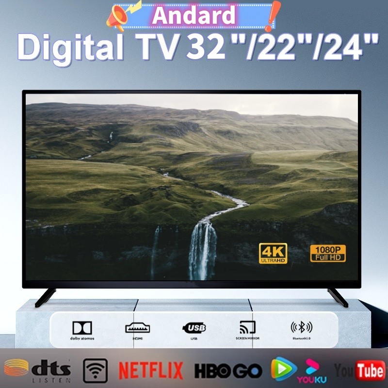 Andard ทีวี 32 นิ้ว LED tv 20/22/24 นิ้วทีวี 32 นิ้ว ทีวีดิจิตอลอนาล็อก ทีวีจอแบน