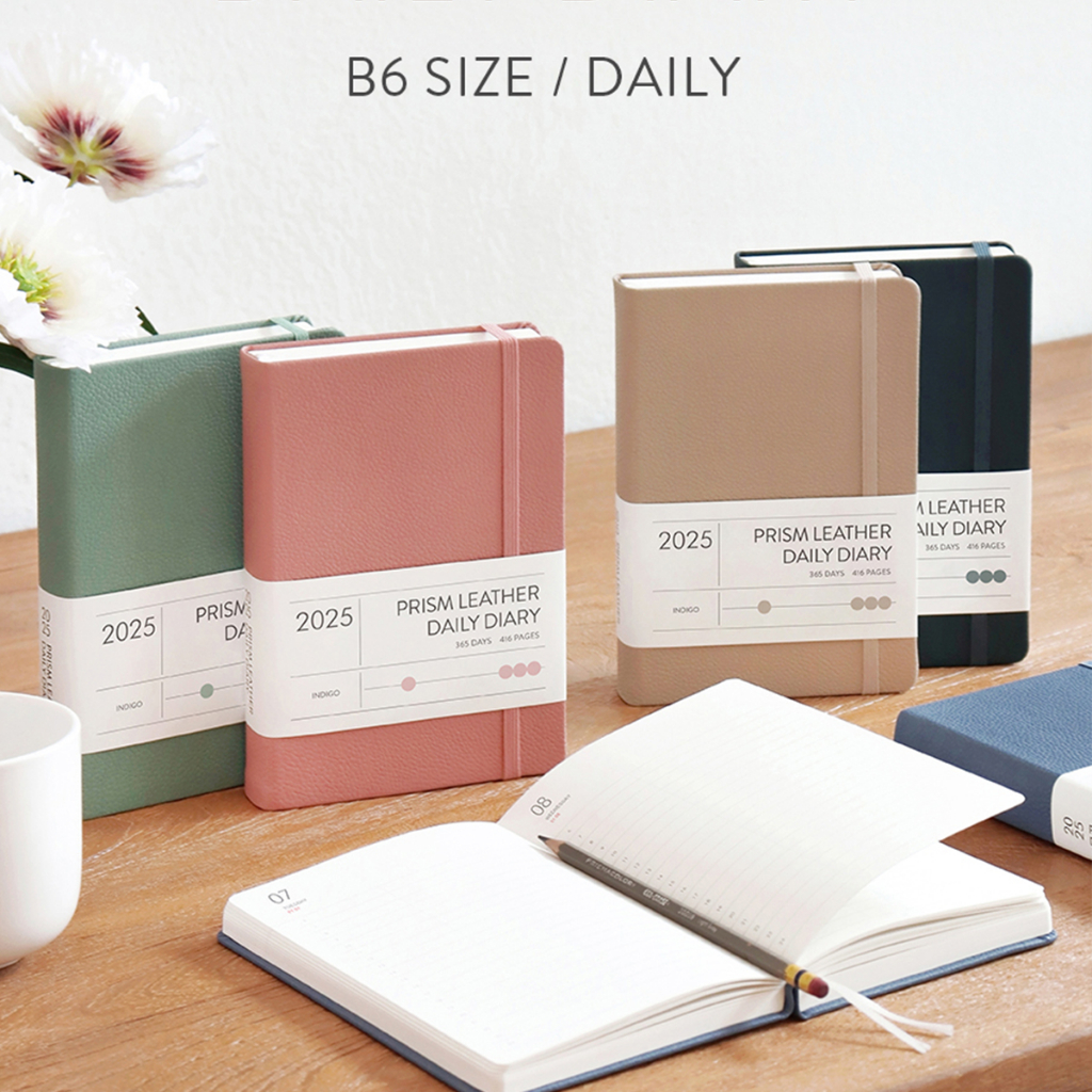 2025 Prism Leather B6 Daily Diary แพลนเนอร์จดบันทึกแบบรายวัน