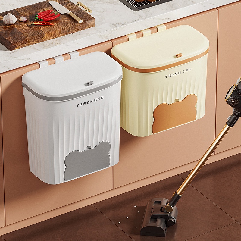 ถังขยะติดผนัง ถังขยะแขวน มีฝาปิด มี2 รุ่น#8673S(9ลิตร) / #8674L(12ลิตร)  สําหรับห้องครัว ห้องน้ํา ห้องรับแขก ถังขยะอเนกป