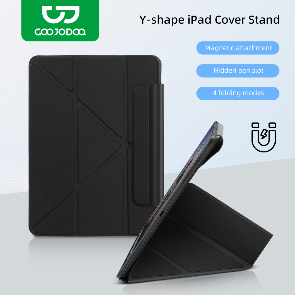 GOOJODOQ ฝาครอบป้องกันแม่เหล็ก Y-รูปหัวเข็มขัดทาวเวอร์พับ Anti Loss ช่องเสียบปากกาการนอนหลับอัตโนมัติและปลุก