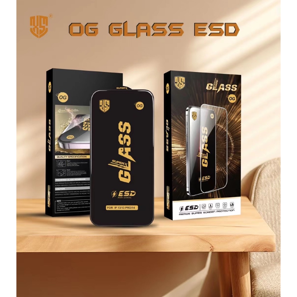 OG GLASS ESD 1 กล่องมี10 ชิ้น Y969 REALME C55 OPPO A3X A5 pro