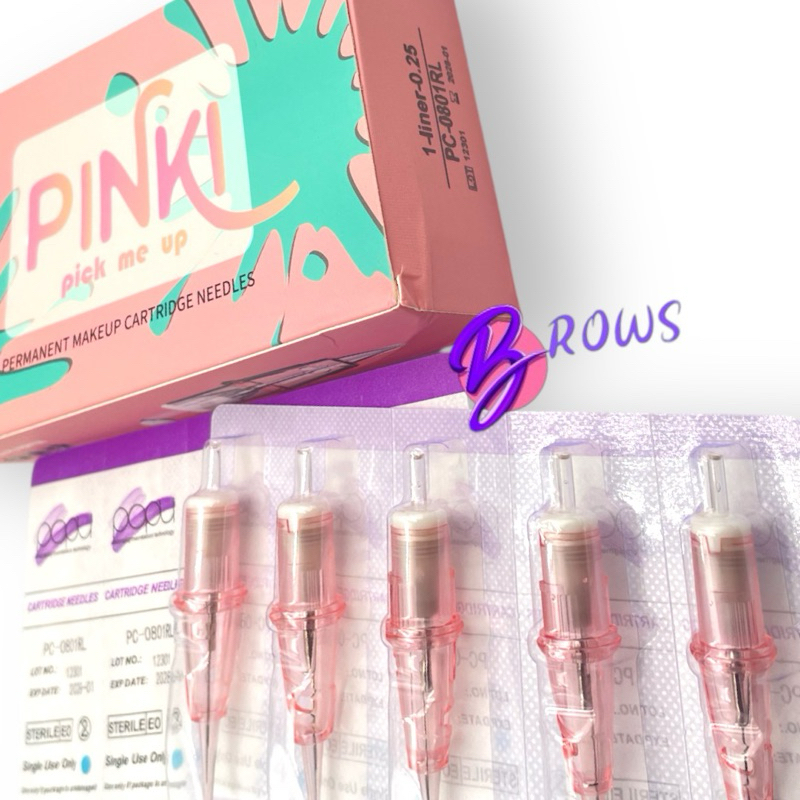 เข็มฮอคกล่องชมพู popu pink สำหรับเครื่องฮอค สักคิ้ว ออมเบย์ แฮร์สโตรก