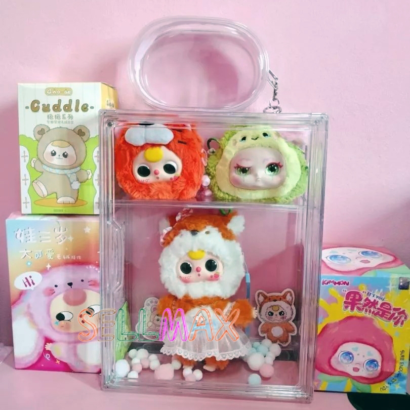 กล่องใสของ ตู้โชว์โมเดลสามชั้น แบบสูง สีไปร่งใส ฝาปิดแม่เหล็ก มีแผ่นกาวแถมให้ สามาถติดกับผนังได้ - รูปที่ 4