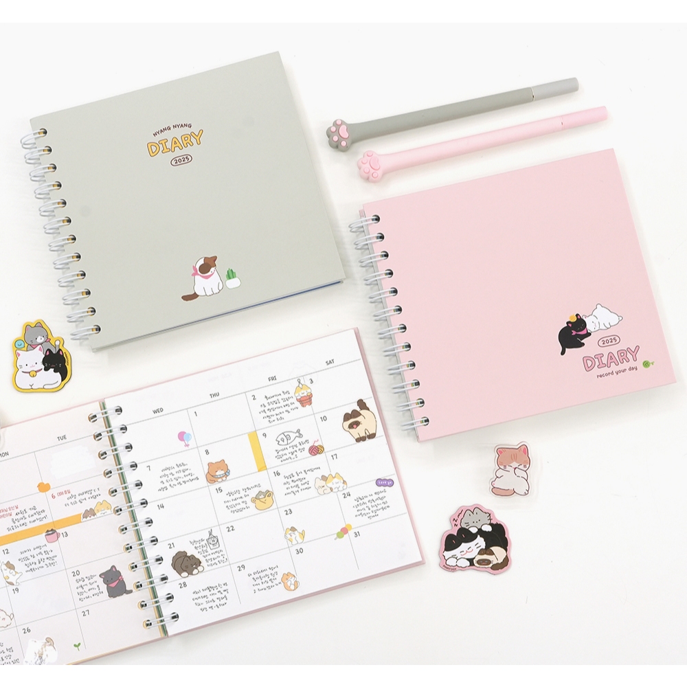 2025 Nyangnyang Diary ไดอารีลายน่ารักแมวเหมียว