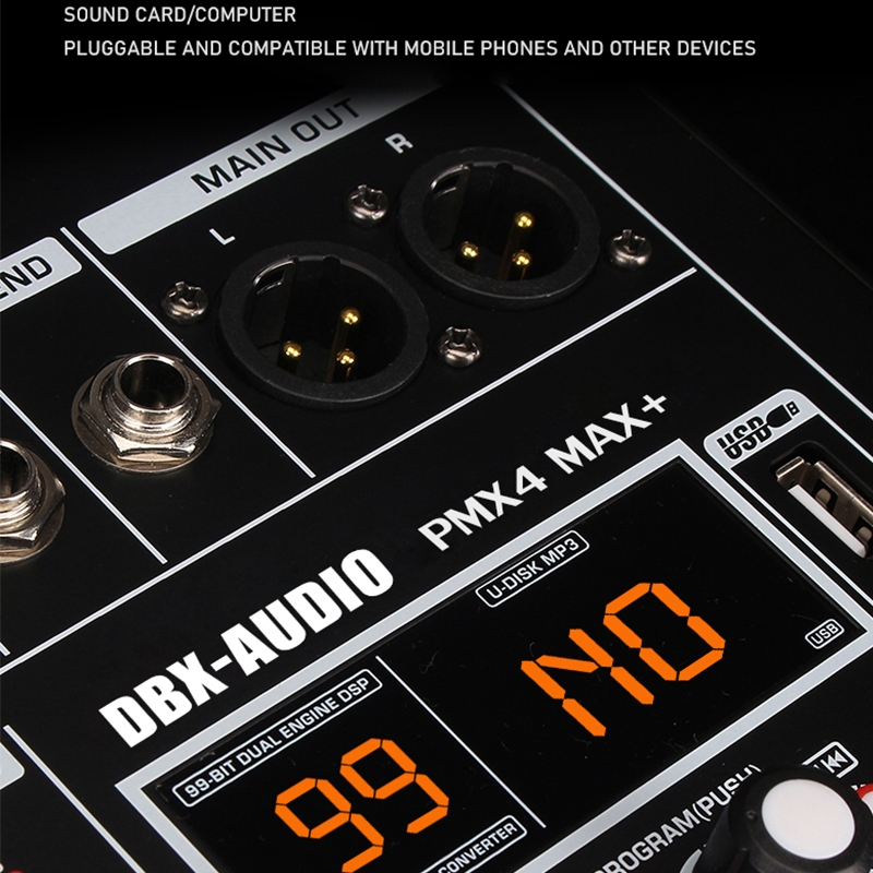 DBX-AUDIO PMX4 MAX+/PMX6 MAX+/PMX8 MAX+ มิกเซอร์, การเชื่อมต่อบลูทูธ/USB, มิกเซอร์พาวเวอร์สเตจ