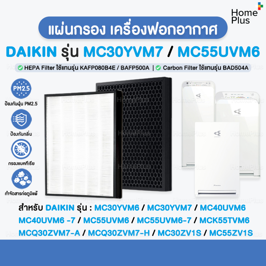 [พร้อมส่ง] แผ่นกรองอากาศ DAIKIN เครื่องฟอกอากาศ DAIKIN MC30YVM7 MC40VM6 MC40UVM6 MC55UVM6 MCK55TVM6 MC55UVM7 KAFP080B4E