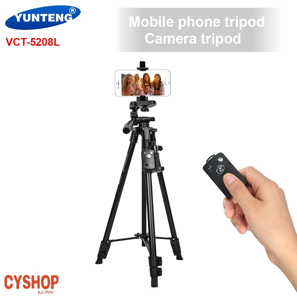 ขาตั้งและไม้เซลฟี่ YUNTENG รุ่น VCT-5208Lพร้อมรีโมทชัตเตอร์บลูทูธ