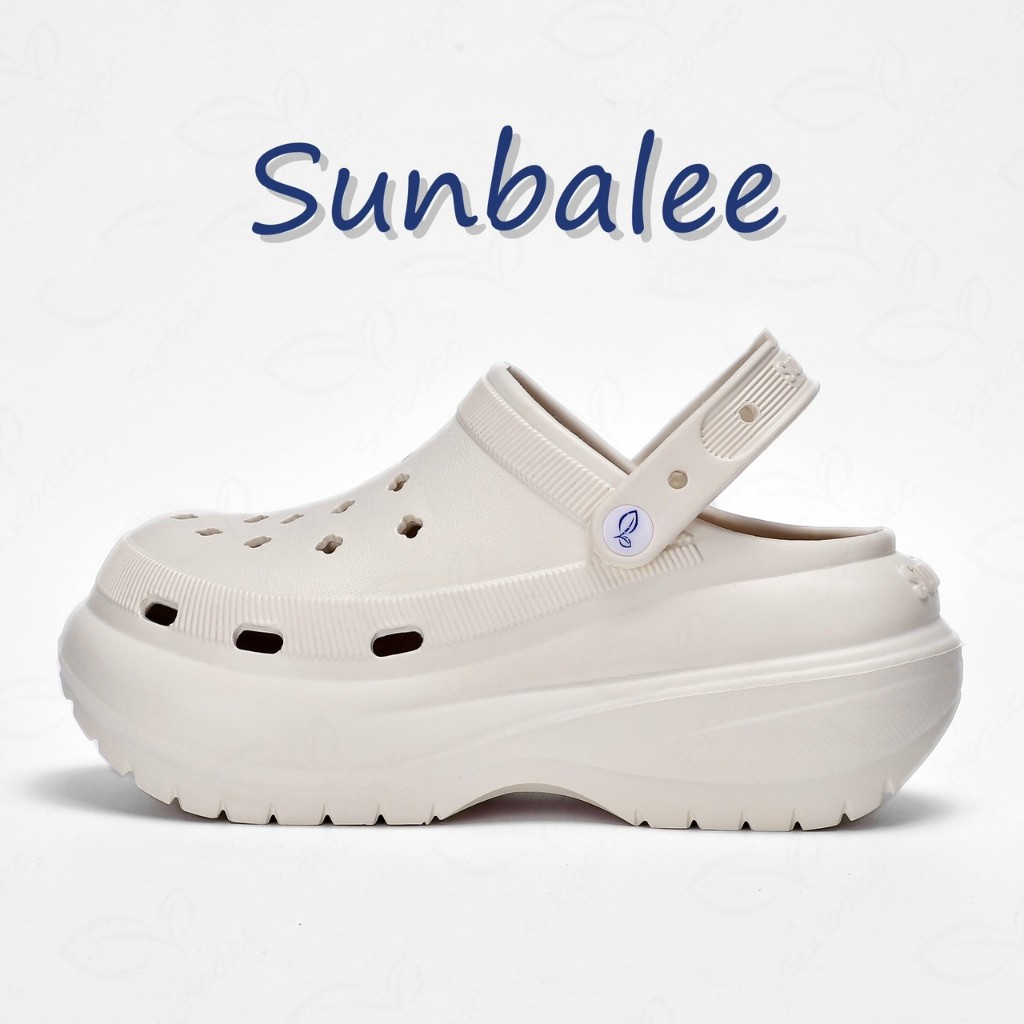 รองเท้า SUNBALEE แบรนด์แท้ รองเท้าหัวโต รองเท้ามินิมอล สีพื้น เสริมส้น 8 ซม. ใส่สบาย น้ำหนักเบา เหมาะทุกโอกาส SUN8694