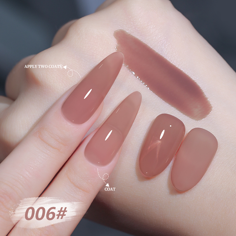 Nawoelite 6สี ทําเล็บเจล ขนาด 15ml ชุดเจลทาเล็บสีนู้ดเพื่อสุขภาพ สำหรับร้านทำเล็บ จัดส่งที่รวดเร็ว - 5