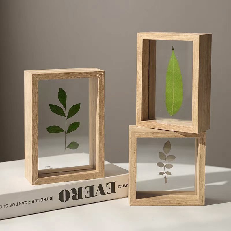 กรอบรูปกระจกอะครีลิค ใสสองด้าน DIY สะสมใบไม้ร่วง ของตกแต่งเฟอร์นิเจอร์  กรอบรูปตั้งโต๊ะ