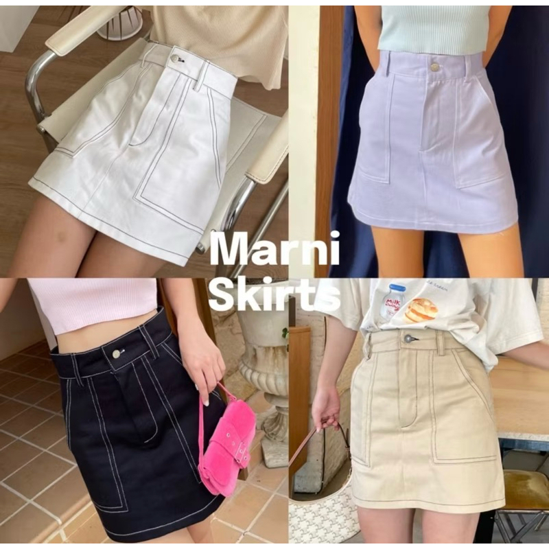 กระโปรงยีนส์สีขาว Sleepy Murphy