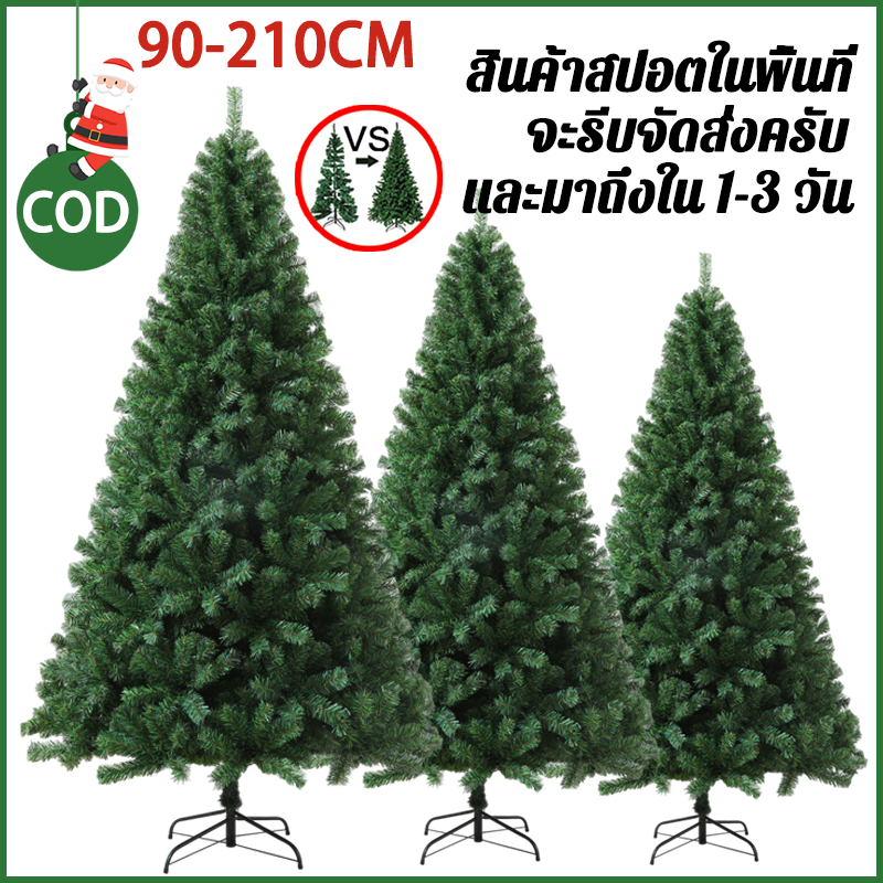ราคาต่ำสุดในเครื่อข่าย คริสต์มาส 90/120/150/180cmวัสดุPVCไม่มีผงหลุด ต้นคริสต์มาสคริสมาสต์ต้นคริสต์มาสปลอม