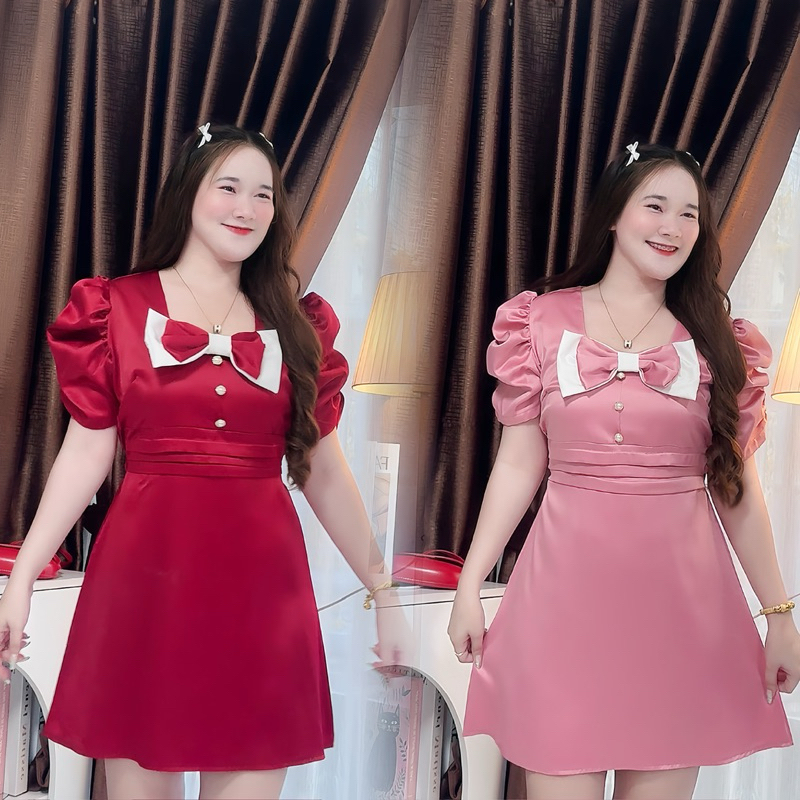Dressbow ทรงสวยเรียบหรูออกงานแขนแต่งจับจีบเอว " za - 1