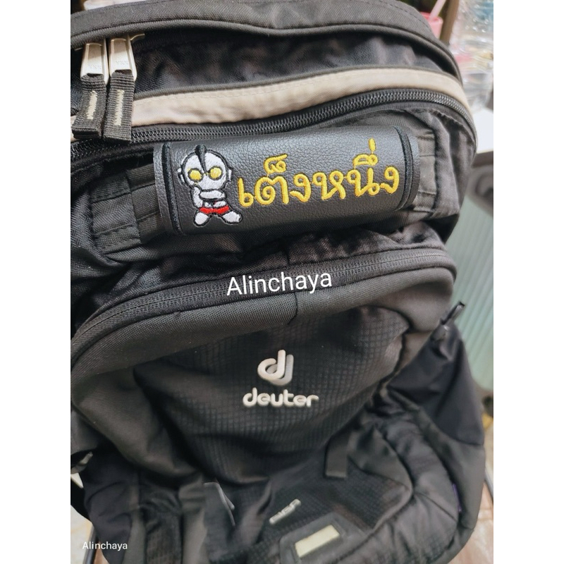 (พรีออเดอร์30วัน) ป้ายหนังปักชื่อ ติดหูกระเป๋า ลายตะมุตะมิ แจ้งรายละเอียดทักแชทค่ะ