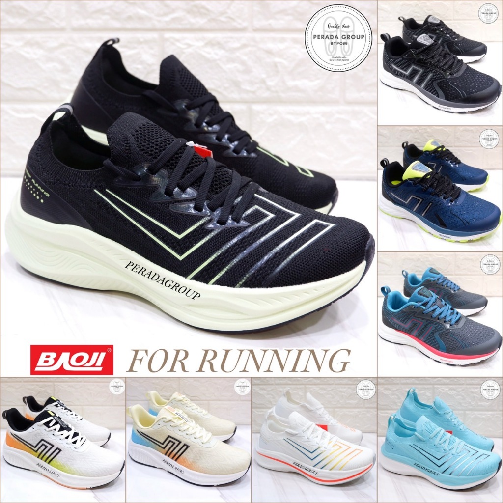 baoji for running แท้💯% รองเท้าผ้าใบ รองเท้าวิ่งบาโอจิ รุ่น BJM758 / BJM831 / BJM463 / BJM891 ไซส์ 4