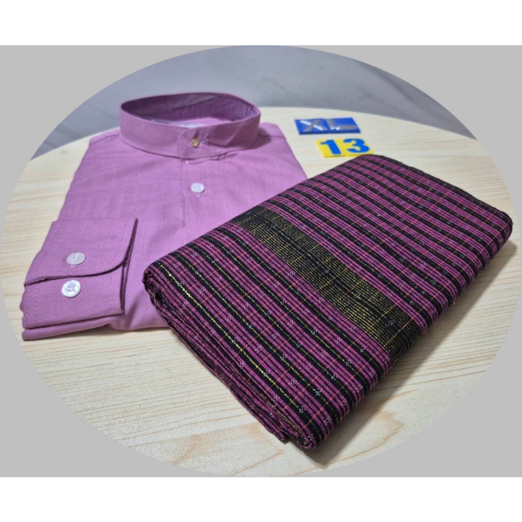 KK - BIG SIZE XL 44"  (1-138) ชุดประจำชาติ ผู้ชาย ลองยี ชุดเสื้อ โสร่ง เนื้อผ้าดี Man