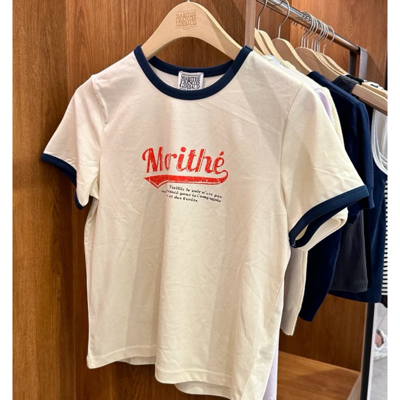 พร้อมส่ง / ของแท้ Marithe W Vintage Baseball Ringer Tee