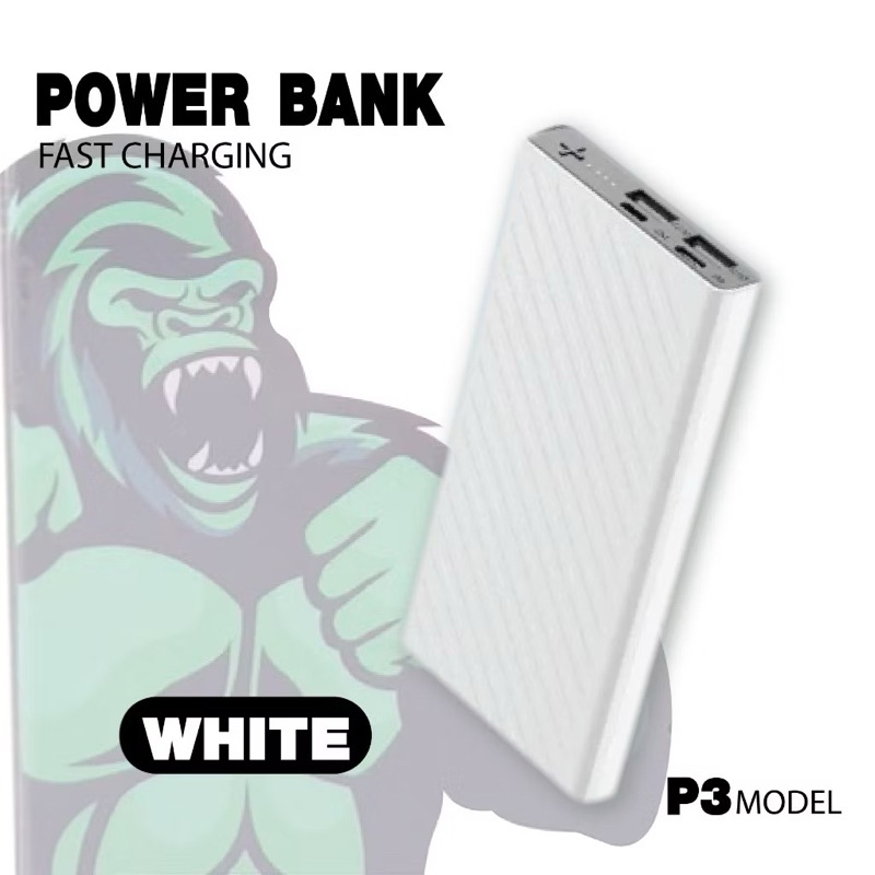 🔻Powerbank พาวเวอร์แบงค์ แบตสำรอง 10000 mAh รุ่น LBR P3 สีขาว เรียบ สวย ของแท้100%(มี มอก.)