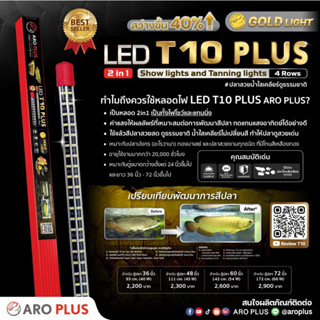 หลอดไฟ LED T10 plus 2in1 แบบ 4 แถว สีทอง